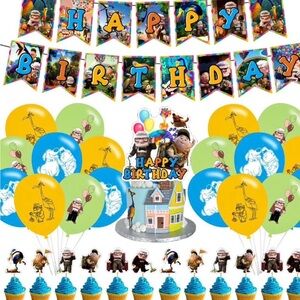 Disney Up Birthday Party Decoration Set - Blue, Yellow & Green